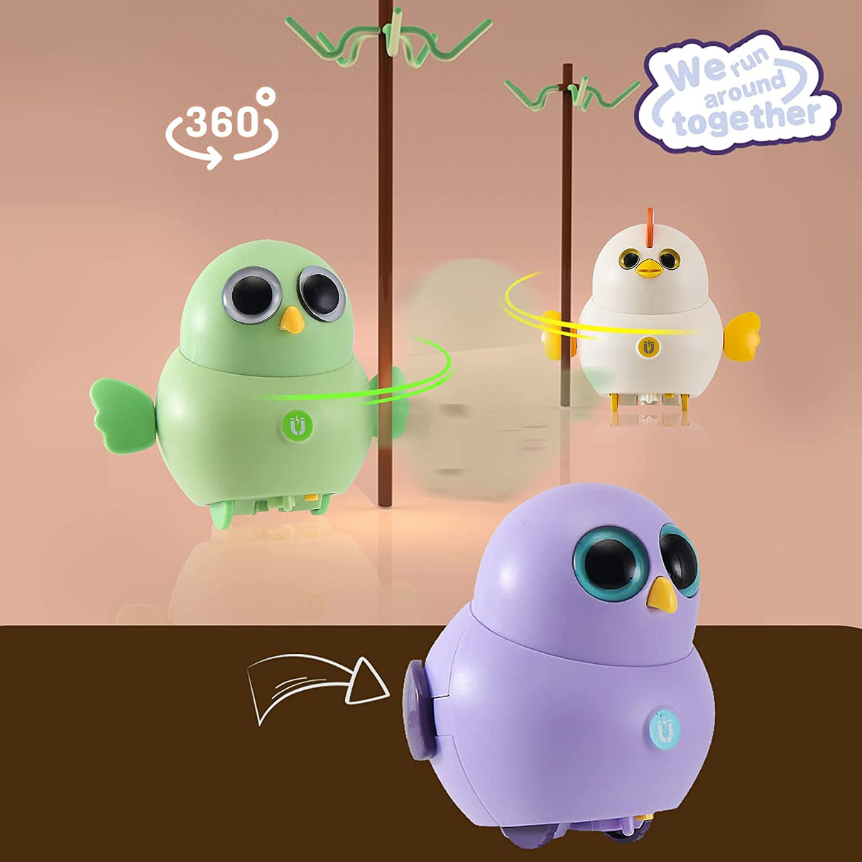 YONGSHUO Baby Electric Walking Animal Team Chick, Ducks, Owl, Funny Magnetic Swinging Squad Juguetes para niños- B08Z7NBVC6