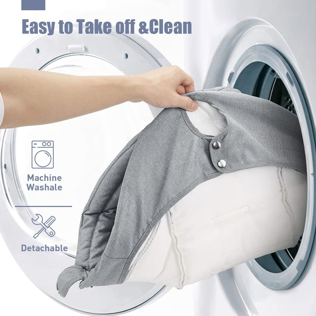 Bioby - Columpio para bebés, cinturón de seguridad de cinco puntos, pantalla táctil Bluetooth/control remoto para bebé con altavoz de música, portátil motorizado con 5 velocidades de columpio (gris) - DIGVICE MX