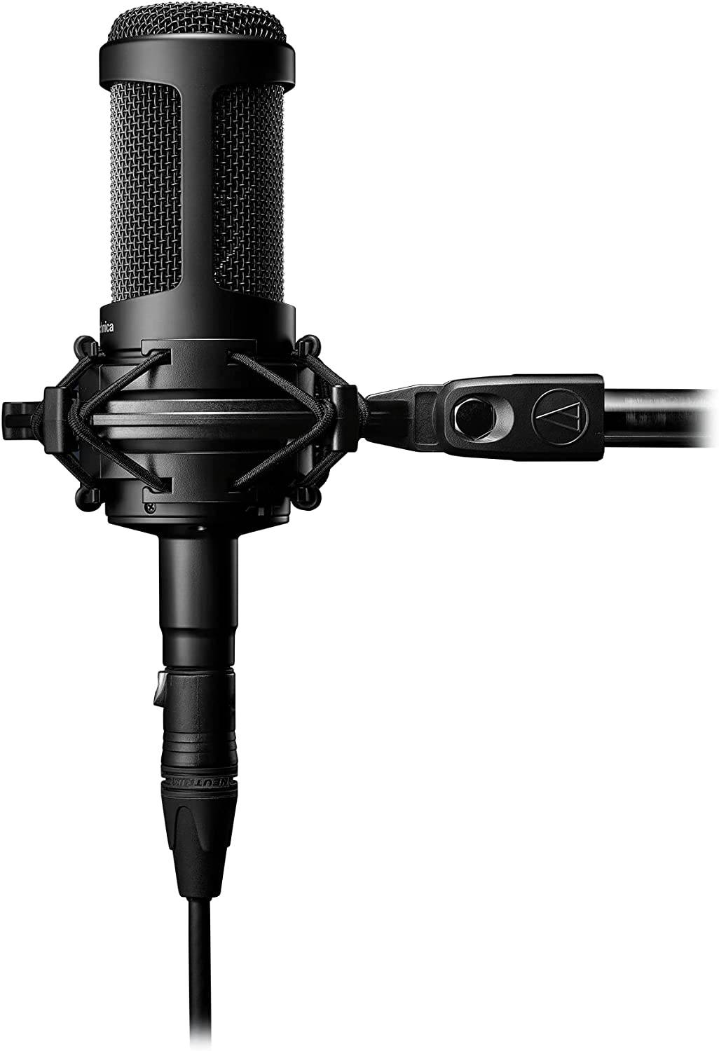 Audio-Technica AT2035 Micrófono de condensador cardioide, perfecto para estudio, podcasting y transmisión, salida XLR, incluye soporte de choque personalizado
