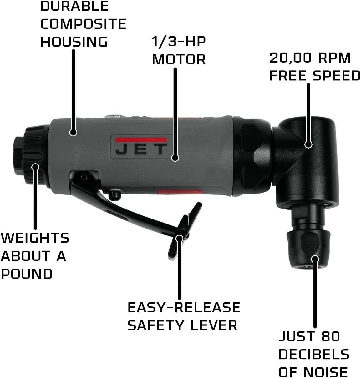 JET JAT-415, amoladora de troquel de ángulo recto de 1/4 pulgadas (505415) - DIGVICE MX