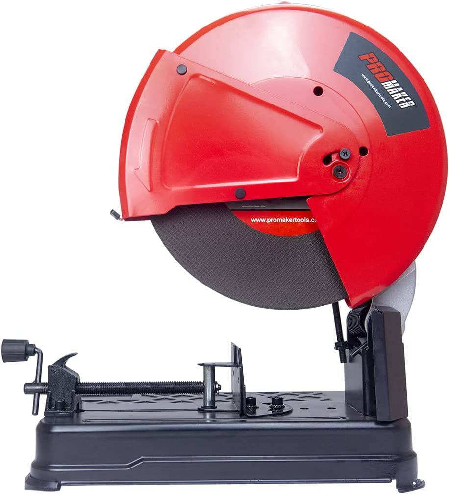 PROMAKER, sierra tronzadora para trabajo pesado de 14 pulgadas, 20 AMP 2400W 40000RPM, para metal ajustable de 0 a 45°, sierra de corte de diámetro de hoja, corte de hoja de metales pesados, sierra ingletadora para cortar metal, PRO-TZ2400 - DIGVICE MX