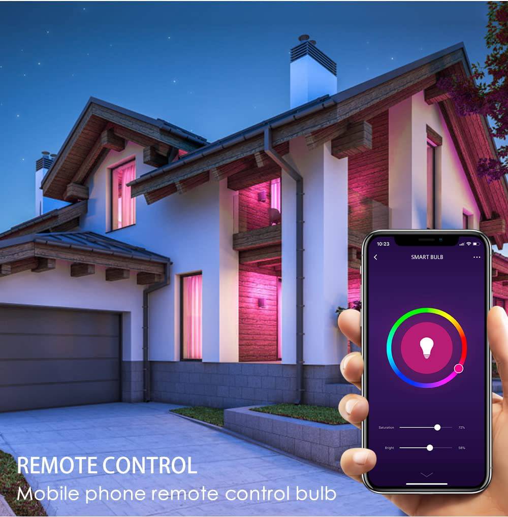 AVATAR - Bombilla de luz WiFi inteligente E26, bombillas LED que cambian de color Alexa RGBCW Funciona con Google Home/Avatar Controls/Smart Life App, no requiere concentrador (8 W = 70 W) - DIGVICE MX