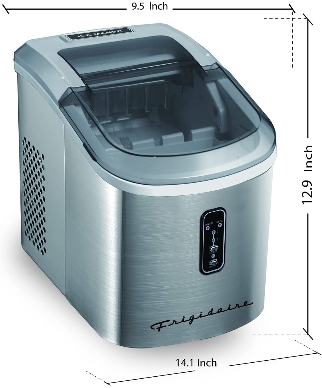 Frigidaire EFIC103-AMZ-SC Encimera para hacer cubos de hielo de gran tamaño, acero inoxidable, función de autolimpieza, resistente, inoxidable - DIGVICE MX