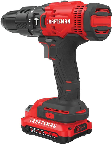 CRAFTSMAN Taladro de martillo inalámbrico de 20 V Max, batería y cargador incluido (CMCD711D1) - DIGVICE MX