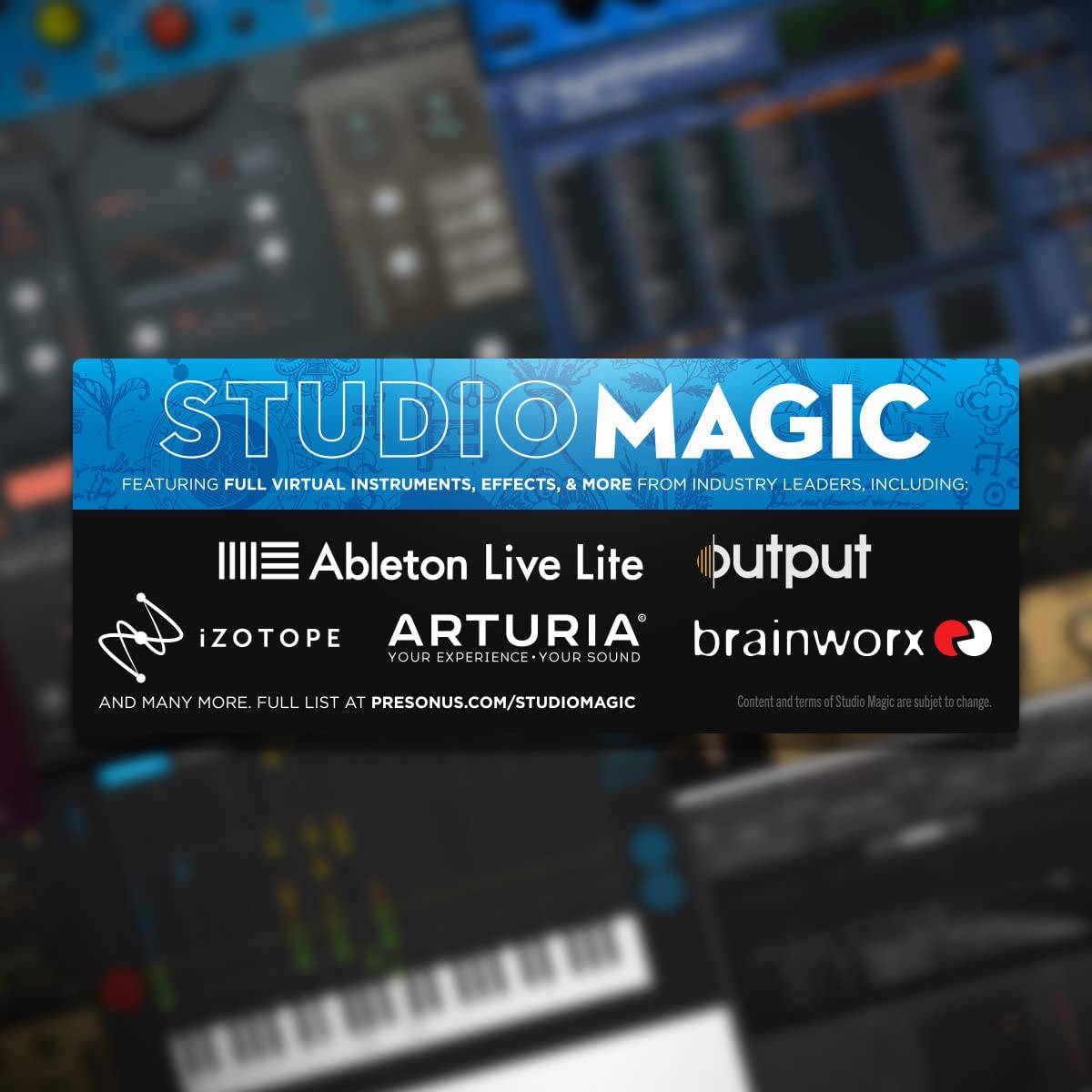 PreSonus Studio 24c 2x2, 192 kHz, interfaz de audio USB con Studio One Artist y software de grabación DAW Ableton Live Lite