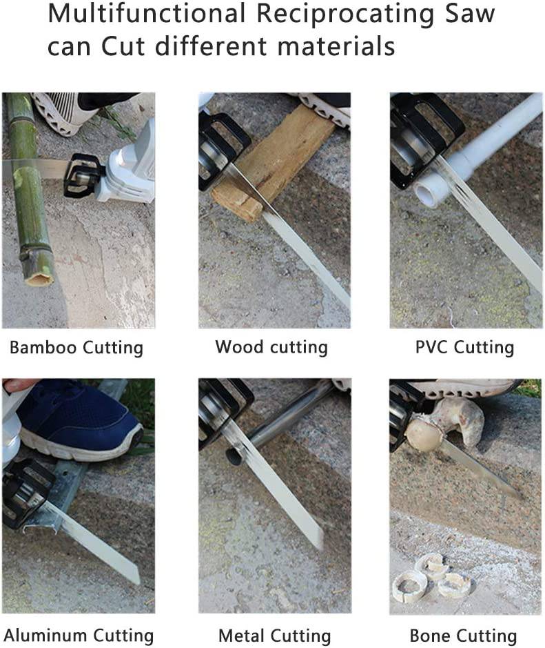 NEWONE Sierra alternativa inalámbrica de 12 V Sawzall compacta con 2 hojas para madera Incluye batería de 2,0 Ah, cargador inteligente y fuente de alimentación USB - DIGVICE MX
