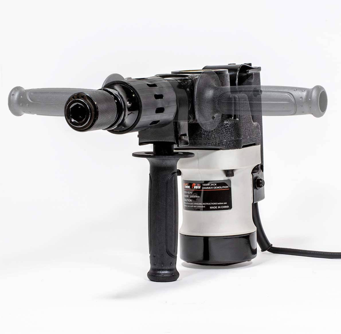XtremepowerUS - Martillo eléctrico de demolición, mango de martillo, 1000 W, rompedor de hormigón, brocas de cincel planas y de punta con estuche - DIGVICE MX