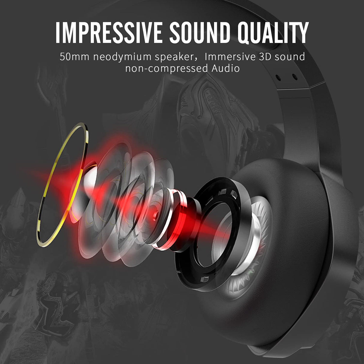 BINNUNE Auriculares inalámbricos para juegos con micrófono para PC PS4 PS5 Playstation 4 5, 2.4G Auriculares inalámbricos Bluetooth USB Gamer con micrófono para computadora portátil