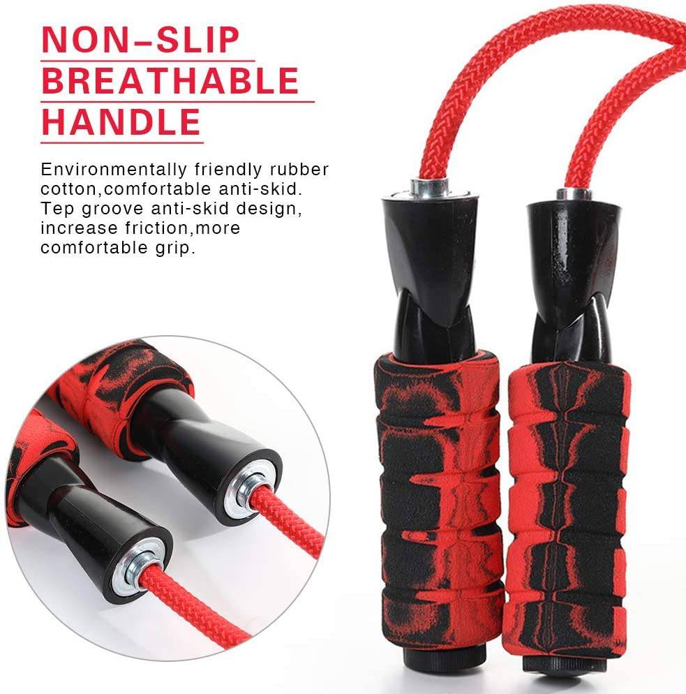 FITMYFAVO Cuerda de Saltar Cuerda de Saltar Ajustable de algodón para Mujeres, Adultos y niños Cuerda de Saltar de Ejercicio de Fitness Atlético (Rosa)