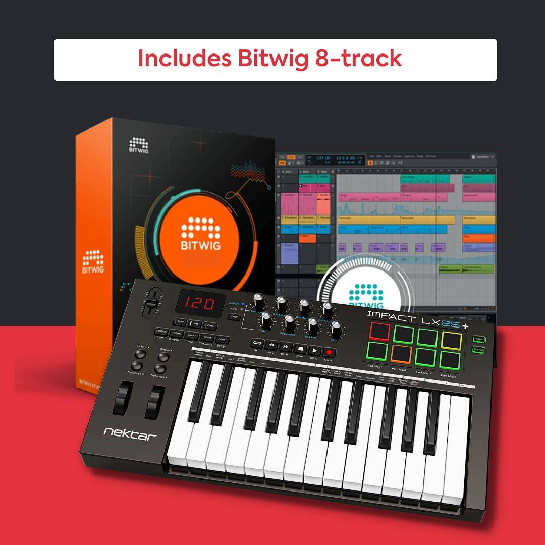 Nektar Impact LX25+ | Teclado controlador USB MIDI con integración Nektar DAW