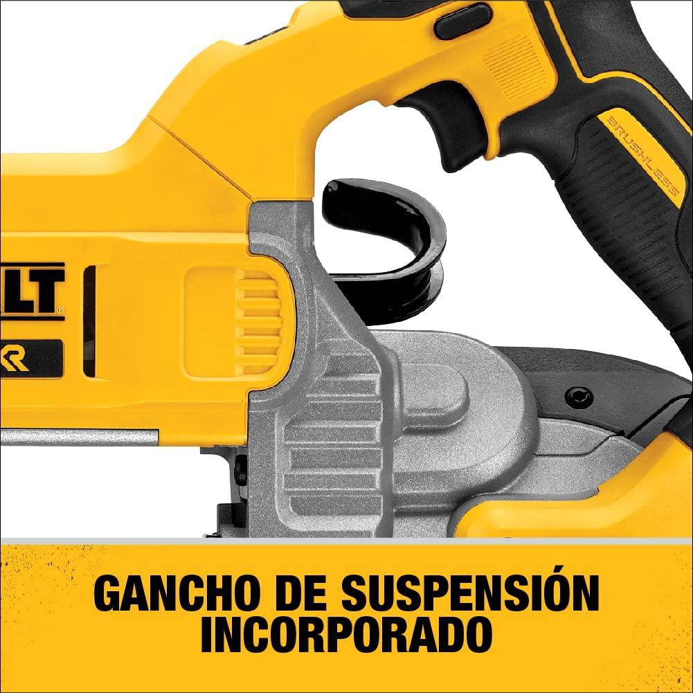 Sierra de cinta portátil DEWALT 20V MAX*, corte profundo, solo herramienta (DCS374B) - DIGVICE MX