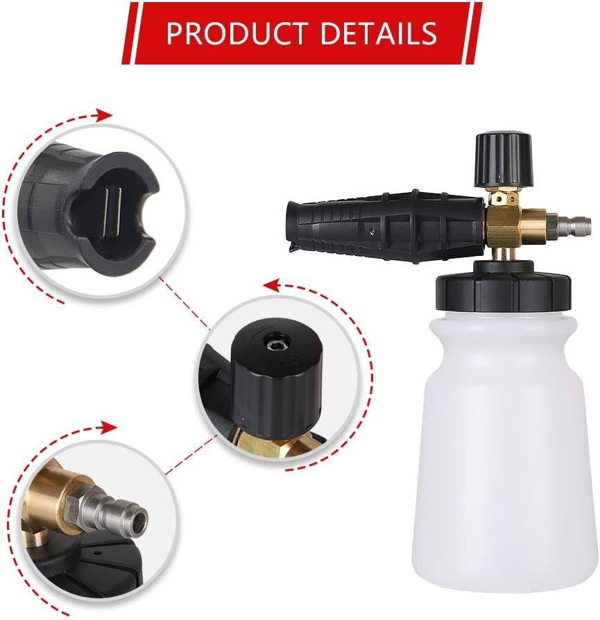 Weirran - Cañón de espuma de alta presión de 25 oz para lavado de autos, lanza de espuma para nieve, lado exterior limpio de sus casas, motocicletas, botes, etc.