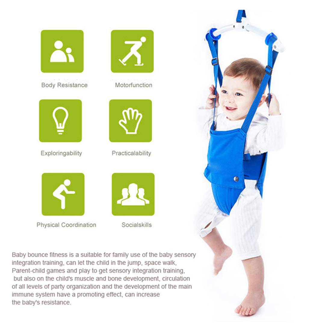 Gaorui - Juego creativo de puentes para puerta de bebé, gorila ajustable para bebé, juguetes para bebé, columpio para andador (azul) - DIGVICE MX