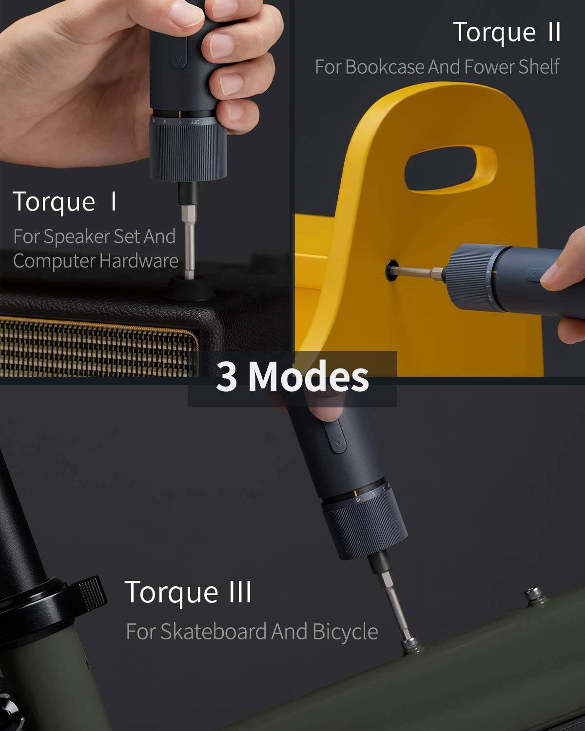 HOTO NEX O1 PRO - Juegos de destornilladores de 3,6 V, destornillador eléctrico, destornillador inalámbrico todo en uno, 3 pares de torsión con 12 puntas largas de acero S2 de 2 pulgadas, lámpara LED sin sombras - DIGVICE MX