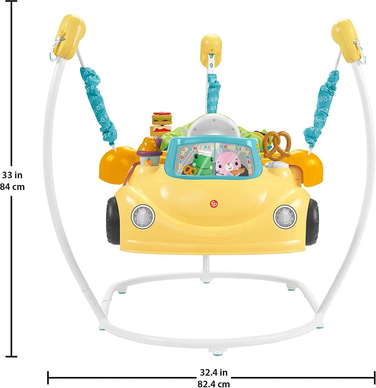 Fisher-Price - Centro de actividades para bebés Jumperoo 2 en 1, divertido camión de comida con luces musicales y escenarios inteligentes Contenido de aprendizaje - HBX70