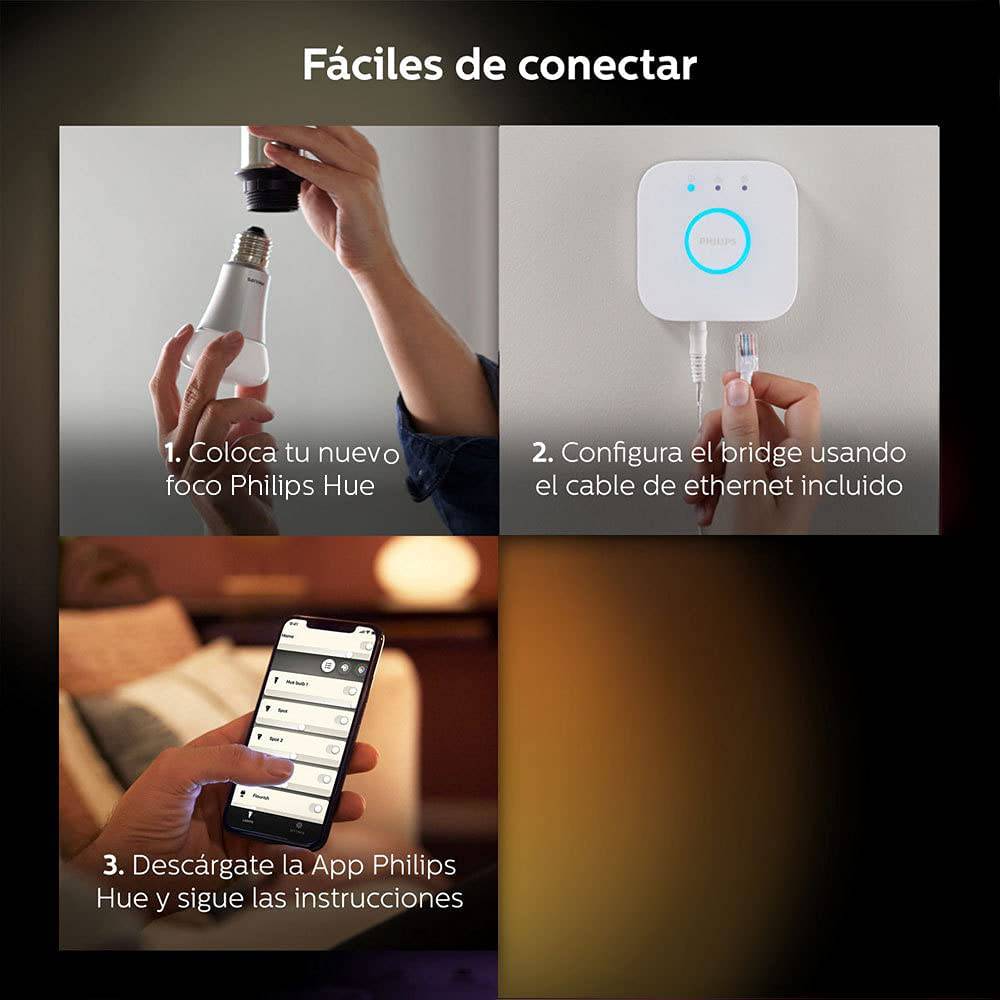 Paquete de 2 bombillas LED BR30 Philips Hue White Ambiance, compatibles con Bluetooth y Zigbee (Hue Hub opcional), latas/luces empotradas, funciona con Alexa y Google Assistant: un dispositivo certificado para humanos - DIGVICE MX