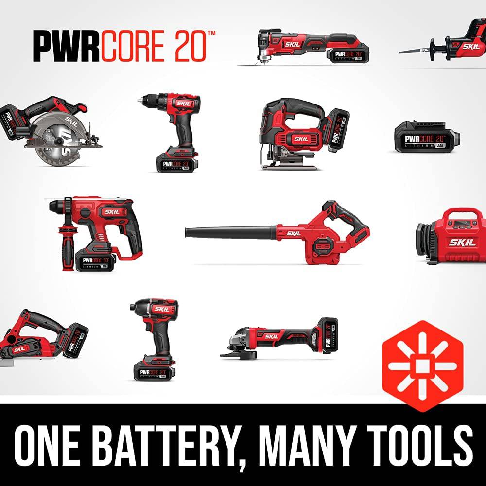 Sierra alternativa compacta SKIL de 20 V, incluye cargador y batería de litio PWR CORE 20 de 2,0 Ah - RS582902 - DIGVICE MX