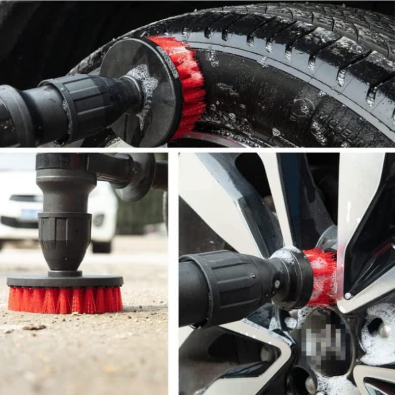 SVNEDI Kit de detalles de automóviles, juego de brochas de perforación para detalles de automóviles, paquete de 23 que incluye cepillos de perforación de automóviles, almohadillas de pulido, cepillos de detalles, manopla de lavado/esponja