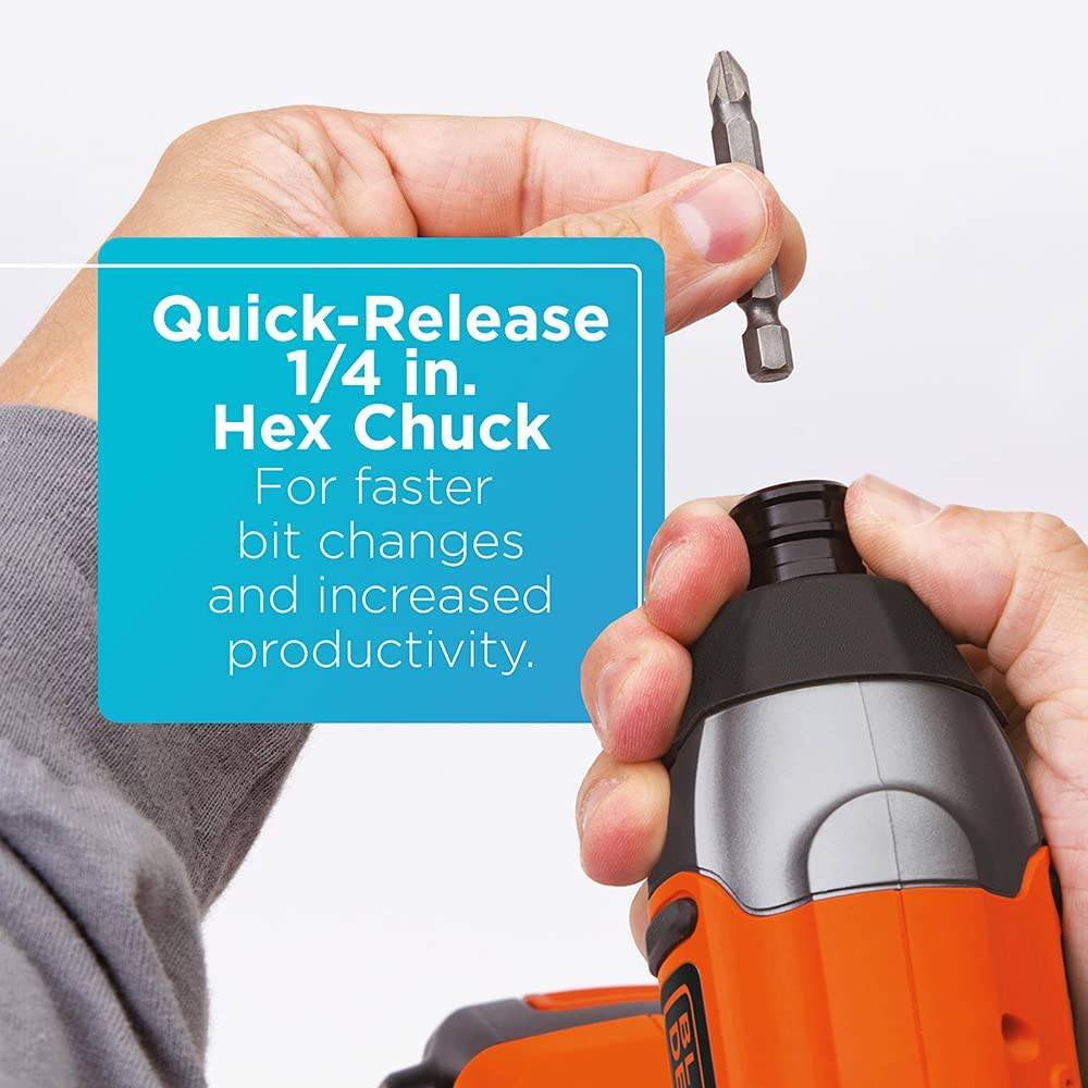 BLACK+DECKER 20V MAX* POWERCONNECT Taladro/destornillador inalámbrico + kit combinado de destornillador de impacto (BD2KITCDDI) - DIGVICE MX