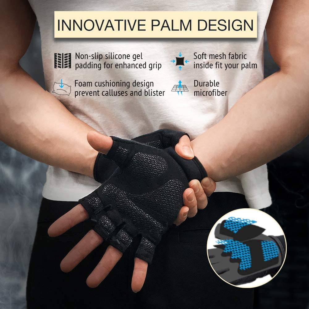 Atercel - Guantes de entrenamiento para hombres y mujeres, guantes de ejercicio para levantamiento de pesas, ciclismo, gimnasio, entrenamiento, transpirables y ajustados