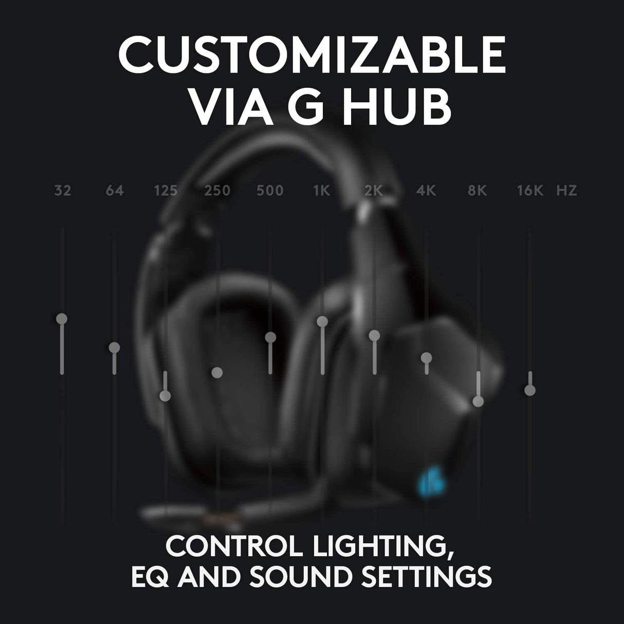 Logitech G935 Wireless DTS:X 7.1 Surround Sound LIGHTSYNC RGB Auriculares para juegos de PC - Negro/Azul