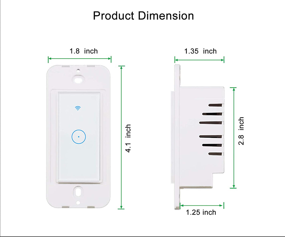 SLOSON Interruptores WiFi inteligentes para luces en la pared 2,4 Ghz 1 vía Compatible con Alexa, Google Home e IFTTT, necesita cable neutro, no requiere concentrador - DIGVICE MX