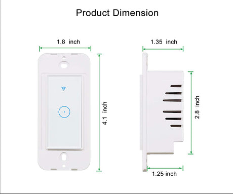 SLOSON Interruptores WiFi inteligentes para luces en la pared 2,4 Ghz 1 vía Compatible con Alexa, Google Home e IFTTT, necesita cable neutro, no requiere concentrador - DIGVICE MX