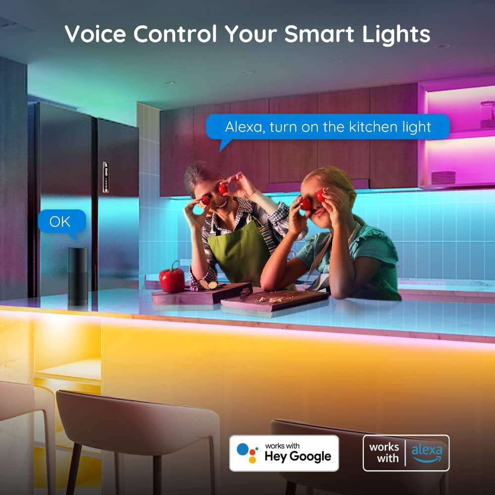 Govee Tira de luces LED inteligente, tira de luz LED WiFi de 16.4 pies con aplicación y control remoto, funciona con Alexa y Google Assistant, 64 escenas y luces RGB de sincronización de música - DIGVICE MX