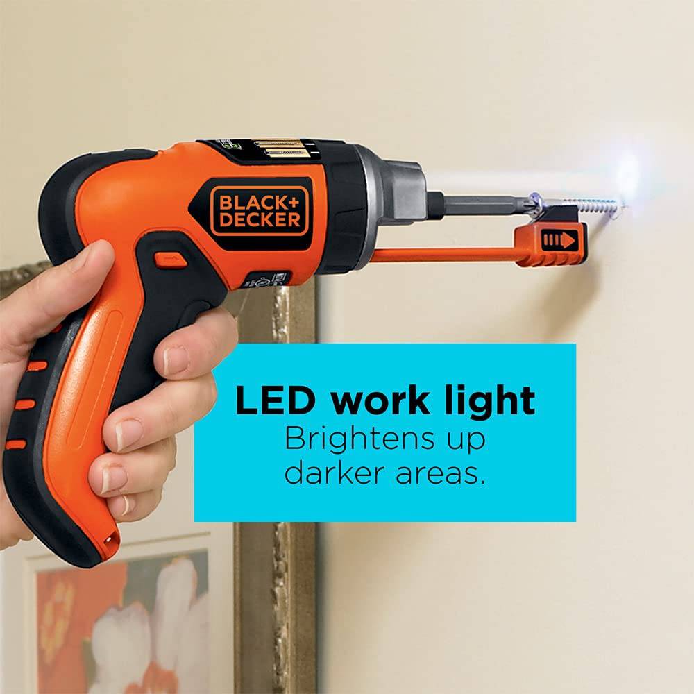 Destornillador inalámbrico BLACK+DECKER 4V MAX con soporte para tornillos, SmartSelect (LI4000) - DIGVICE MX