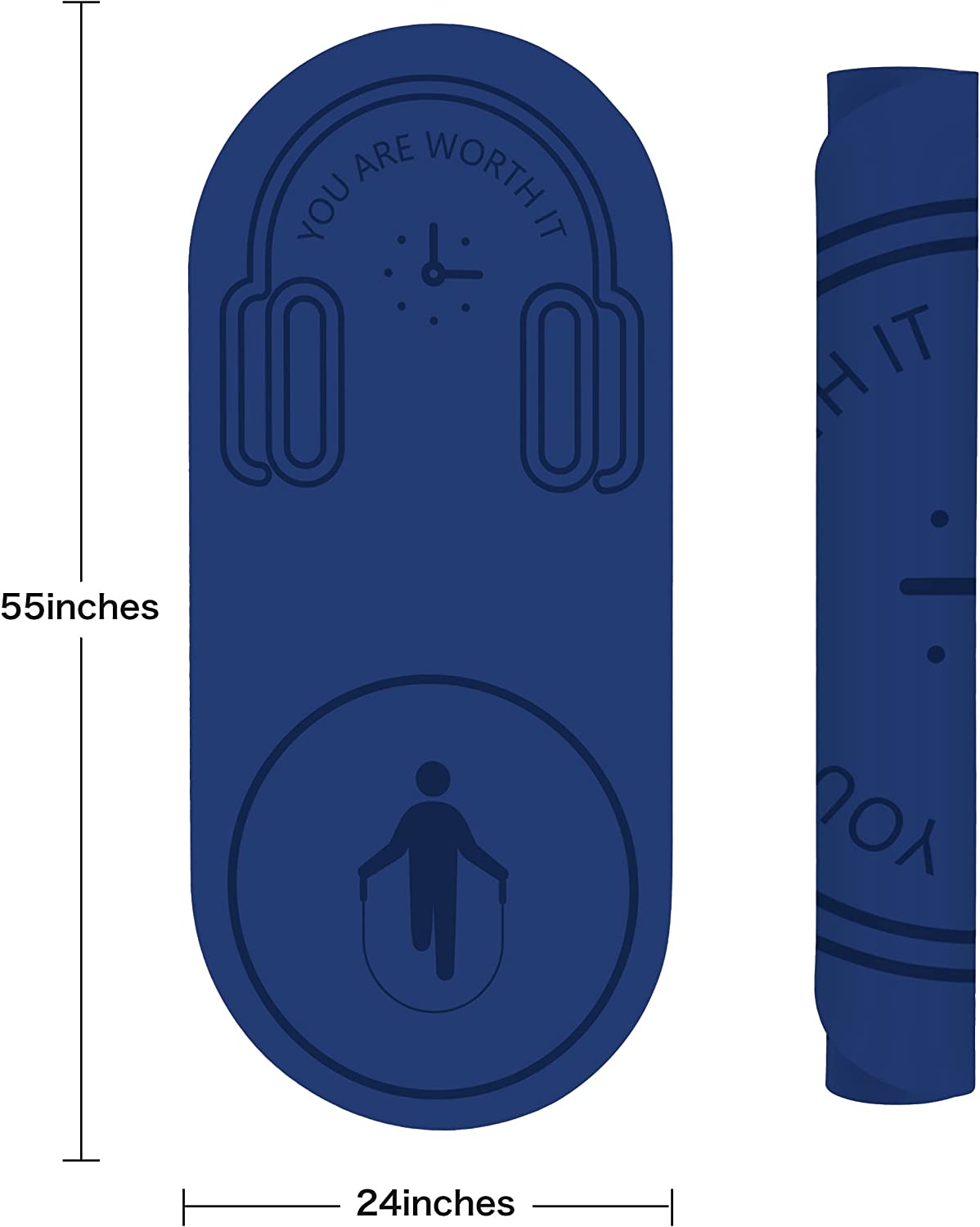 LERYG - Colchoneta de cuerda para saltar de 0.315 in, resistente, antideslizante, con bolsa de transporte para suelo de gimnasio en casa (55 x 24 pulgadas)