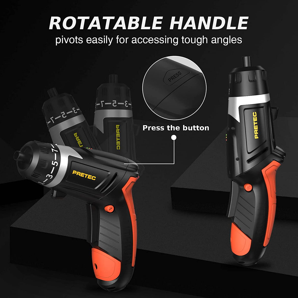 Destornillador eléctrico inalámbrico PRETEC, destornillador de batería con par 6+1, destornillador eléctrico recargable USB de 3,6 V 1500 mAh con luz de trabajo LED (31 en 1) - DIGVICE MX
