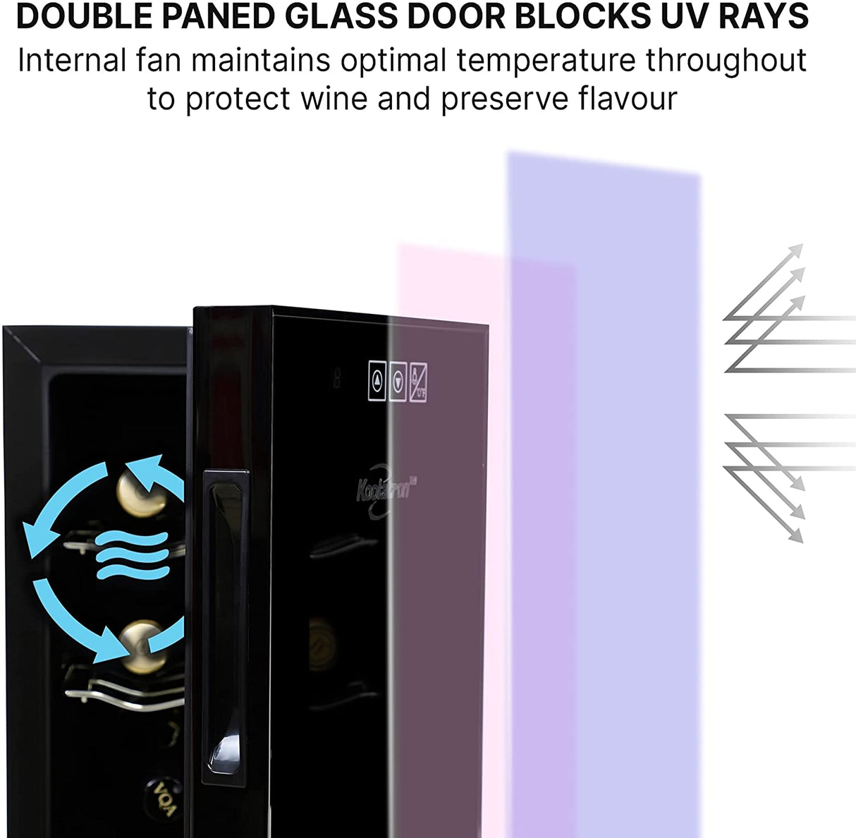 Koolatron Urban Series Enfriador de vino de 6 botellas, refrigerador de vino termoeléctrico, 0.65 cu. Refrigerador de vino independiente - DIGVICE MX