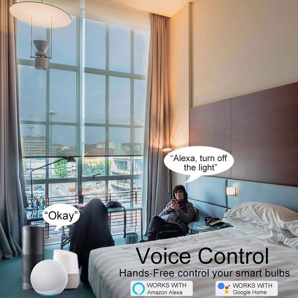 DOGAIN Bombillas pequeñas inteligentes E26 Base A15 RGB que cambia de color compatible con Alexa Google Home, WiFi LED bombilla regulable 500 lm equivalente a 40 W (solo 2,4 GHz), 2 unidades - DIGVICE MX