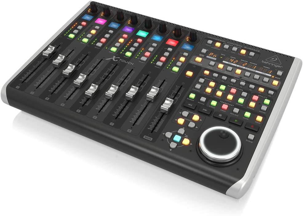 Behringer X-TOUCH Superficie de control universal con 9 faders de motor sensibles al tacto, tiras de garabatos LCD e interfaz Ethernet/USB/MIDI