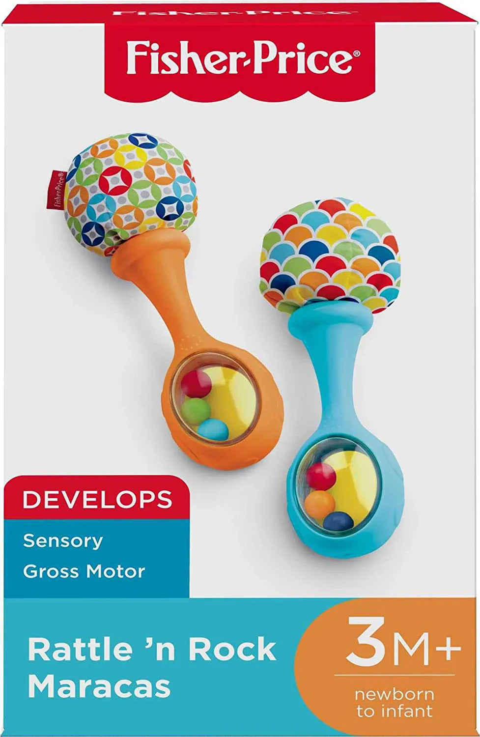 Fisher-Price Maracas, juego de 2 juguetes para recién nacidos FPY65