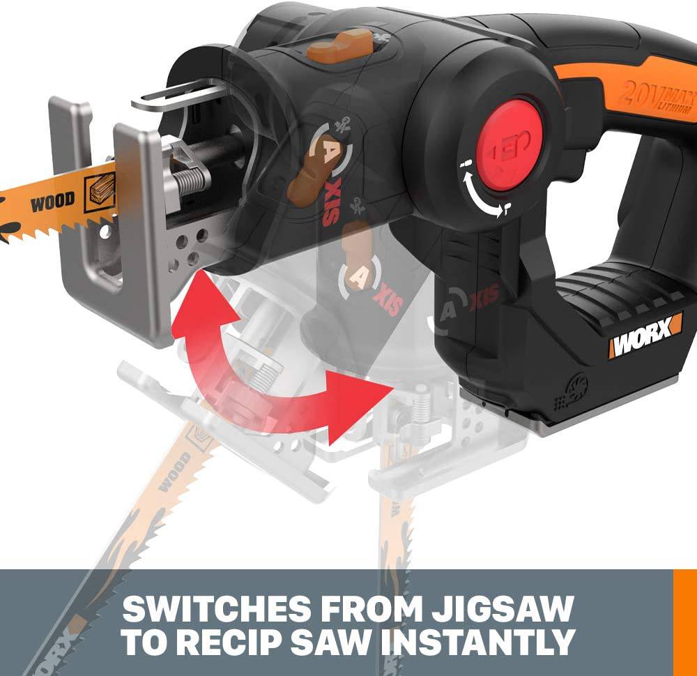 WORX WX550L 20V Power Share Axis Sierra alternativa y caladora inalámbrica - DIGVICE MX