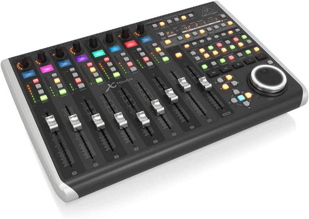 Behringer X-TOUCH Superficie de control universal con 9 faders de motor sensibles al tacto, tiras de garabatos LCD e interfaz Ethernet/USB/MIDI