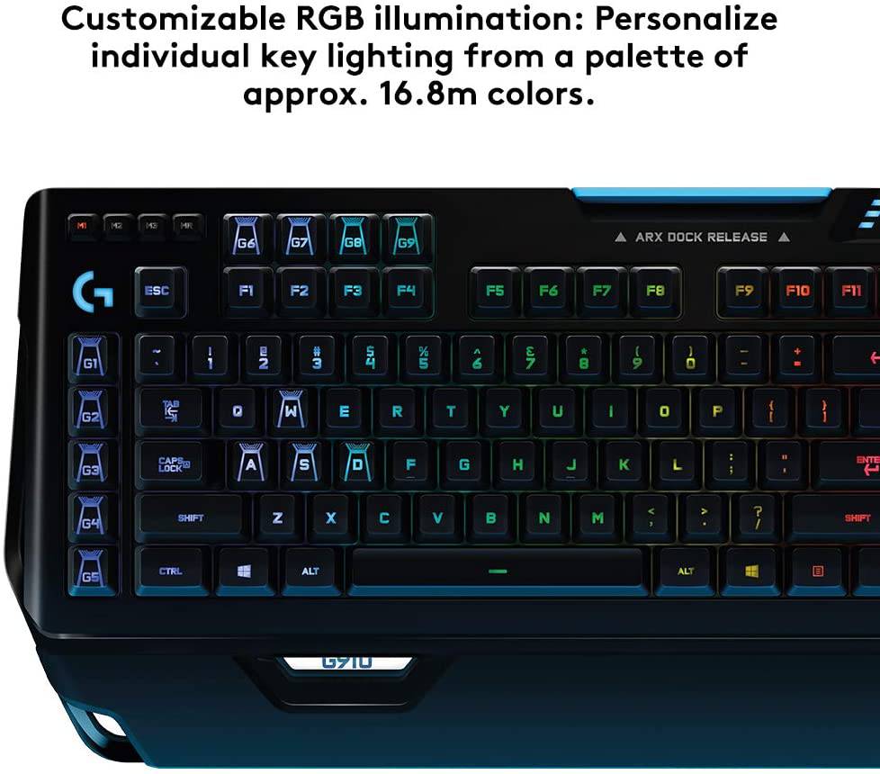 Logitech G910 Orion Spectrum RGB Teclado mecánico para juegos con cable, negro