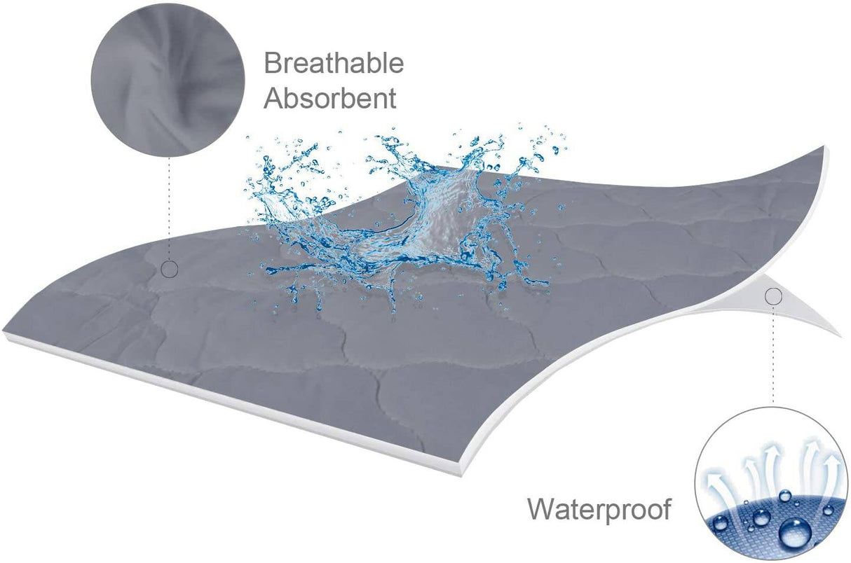 BILOBAN - Protector de colchón para Pack n Play impermeable, Premium acolchado 39" X 27" apto para colchón de bebé plegable y Playard, mini cuna portátil, gris - DIGVICE MX