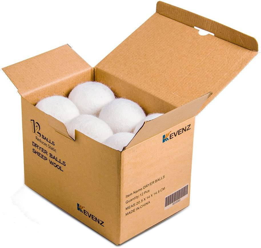 Kevenz Paquete de 12 bolas de secado de lana australiana XL Premium, suavizante de tela natural orgánico reutilizable y bola reductora de estática (blanco, paquete de 12) - DIGVICE MX