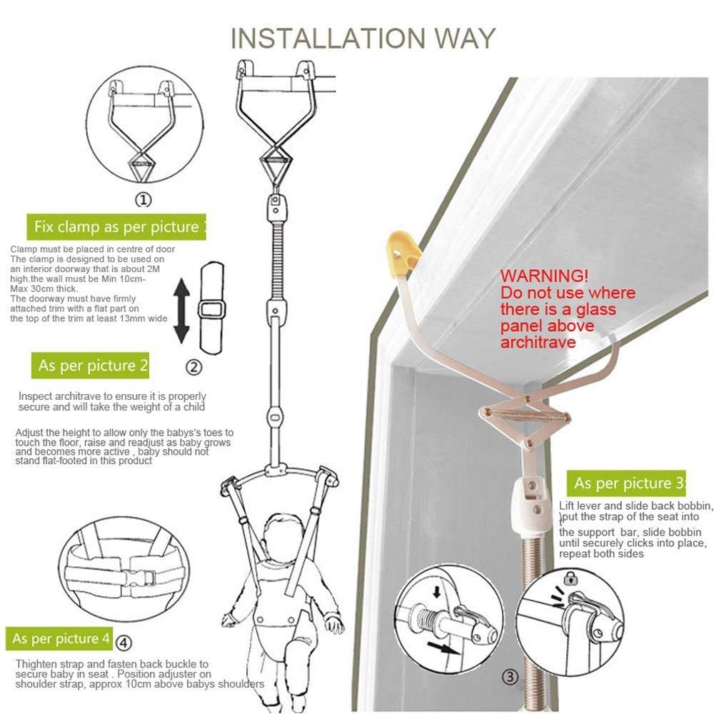 HI SUYI - Juego de ejercitador para puerta de bebé con abrazadera para puerta, correa ajustable para bebés de 6 a 24 meses… - DIGVICE MX