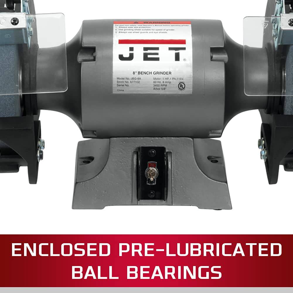 JET JBG-8B, amoladora de banco de 8 pulgadas, 1HP, 115V 1PH (577102) - DIGVICE MX