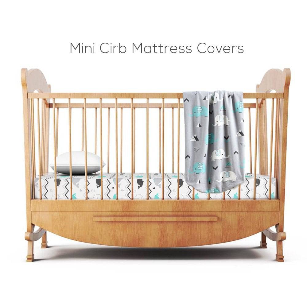 BROLEX - Pack n Play Juego de sábanas ajustables y elásticas, 2 mini sábanas portátiles para cuna, funda de colchón convertible Playard, material ultrasuave, elefante y ballena - DIGVICE MX