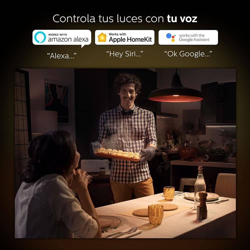Paquete de 2 bombillas LED BR30 Philips Hue White Ambiance, compatibles con Bluetooth y Zigbee (Hue Hub opcional), latas/luces empotradas, funciona con Alexa y Google Assistant: un dispositivo certificado para humanos - DIGVICE MX