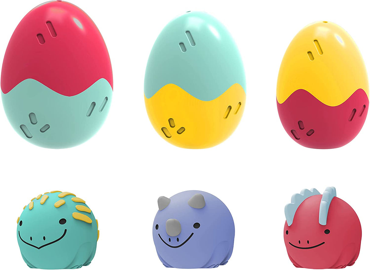 Dr. Brown's CleanUp Float & Hatch Dino Eggs Nesting Bath Toy, 6m+, libre de BPA, certificado neutro de plástico - BL001