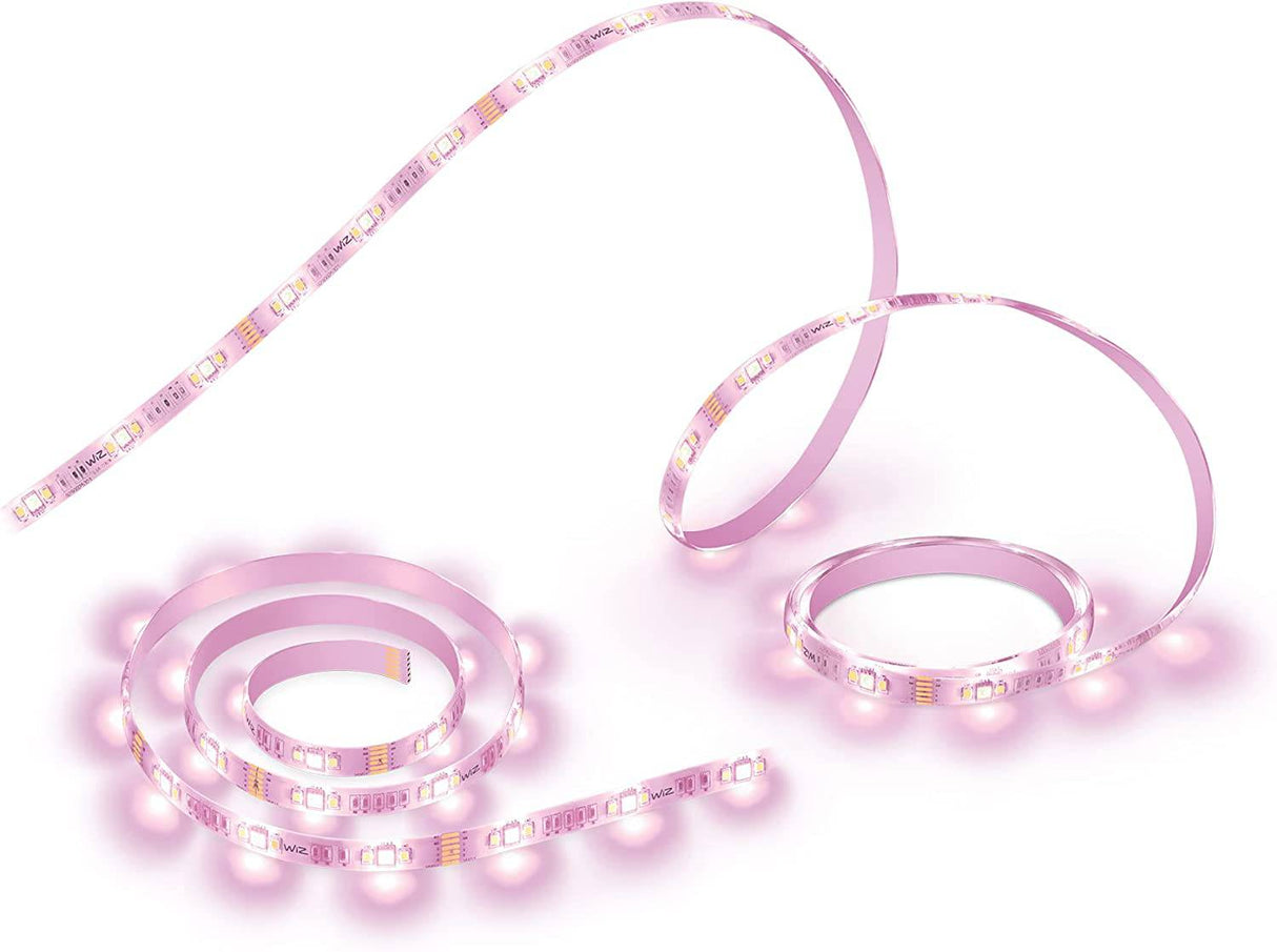WiZ Connected 9ft Smart WiFi Color LightStrip Base Kit Plus Extension, 16 millones de colores, compatible con Alexa y Google Home Assistant, no requiere concentrador - DIGVICE MX
