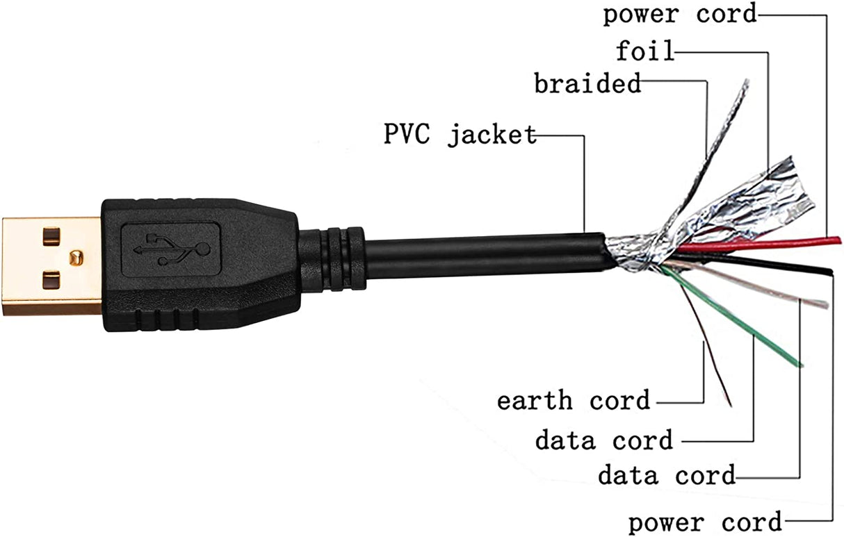 Tan QY - Cable USB A a A macho de 30 pies, Tan QY Cable USB a USB Cable USB macho a macho Cable USB de doble extremo con conector chapado en oro para carcasas de disco duro, impresoras, módems, cámaras (10 m/30 pies)