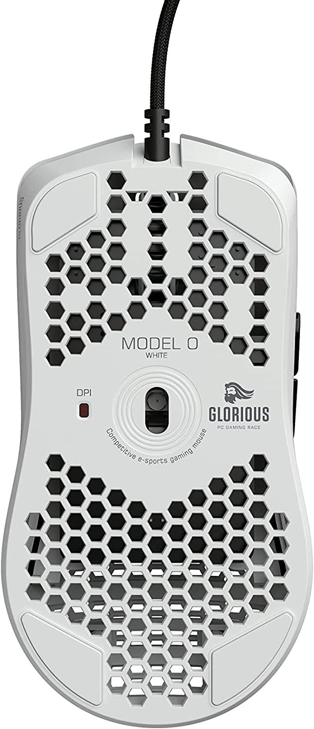 Glorious Gaming Mouse - Model O 67 g Superlight Honeycomb Mouse, Matte White Mouse