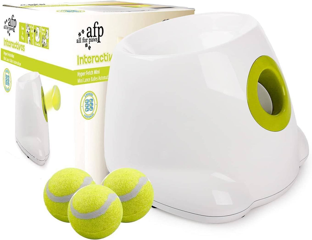 ALL FOR PAWS Lanzador automático de pelotas para perros, Lanzador automático de pelotas para perros, Lanzador de pelotas para perros, Juguetes interactivos para perros, Incluye 3 pelotas de tenis para perros - DIGVICE MX