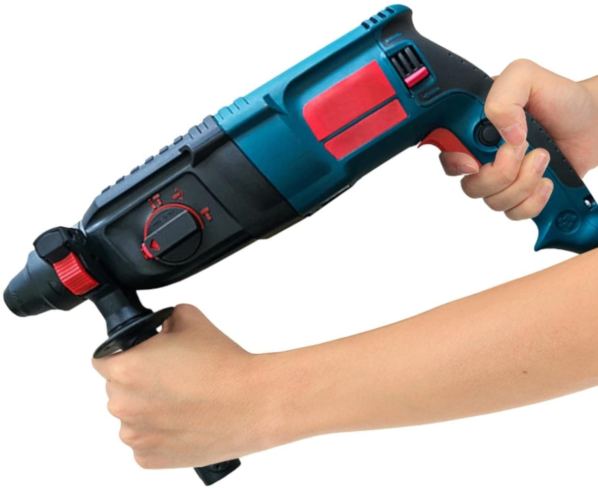 Taladro percutor eléctrico 3 en 1 | Embrague de seguridad Taladro eléctrico con cable de velocidad variable Sds-plus para hormigón/mampostería con estuche de transporte | 800w Velocidad giratoria 12 piezas - DIGVICE MX